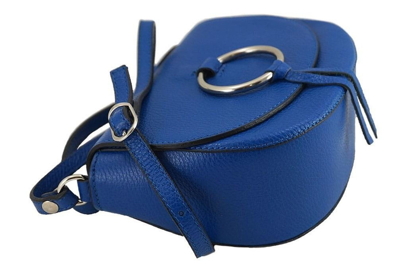 Damska skórzana listonoszka włoska - Szara jasna