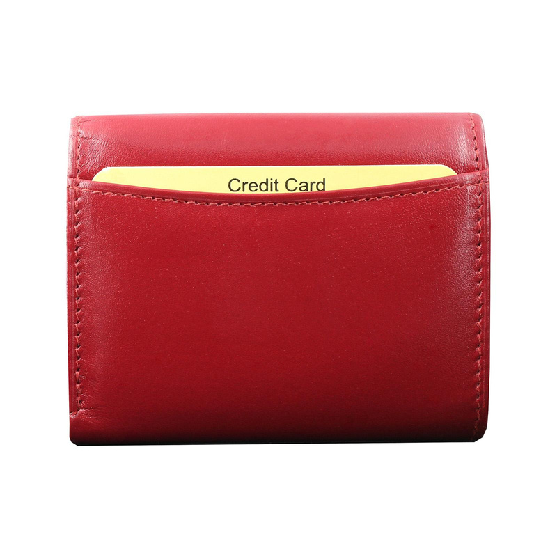 Skórzany damski mały portfel zatrzask portmonetka EL FORREST RFID