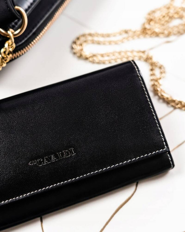 Skórzany portfel damski na zatrzask 4U Cavaldi