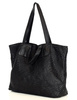 Torba damska pleciona shopper & shoulder leather bag - MARCO MAZZINI czarna