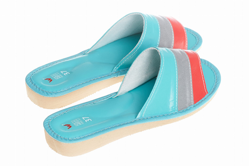 Wójciak Podhale damskie domowe kapcie skóra naturalna wygodne otwarty palec