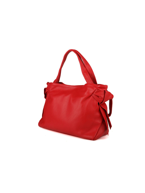 Czerwona torebka tote Giulia Monti GM1580 ze skóry cielęcej