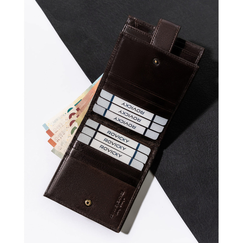 Rovicky portfel męski skóra naturalna rozbudowany pojemny system RFID