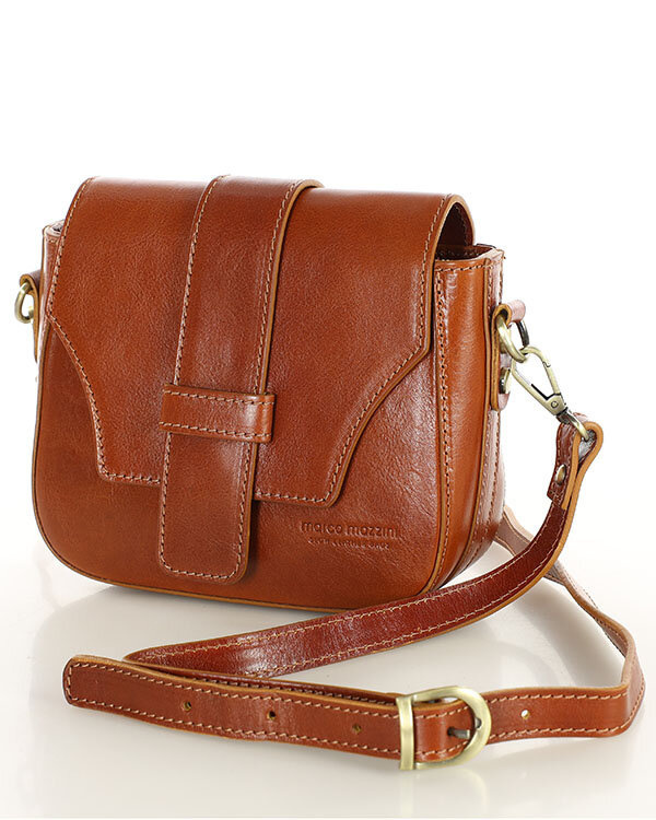 Torebka skórzana crossbody bag MAZZINI VERONA - camel