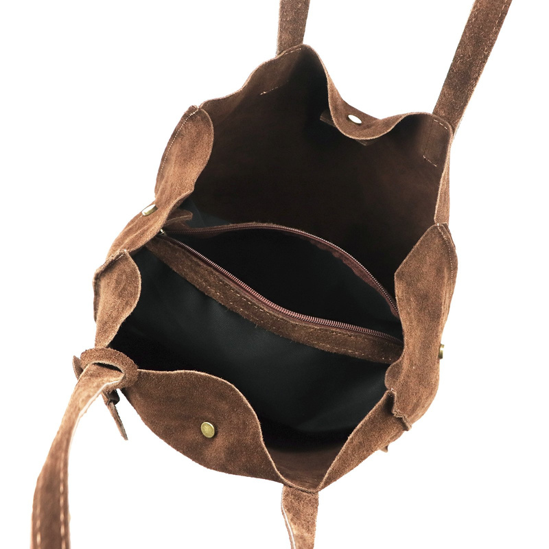 Luka Zamszowa duża damska shopperbag torebka na ramię z kosmetyczką