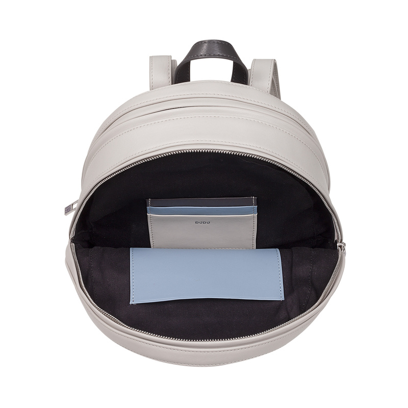 DuDu damski plecak miejski skóra naturalna dwukomorowy kieszenie