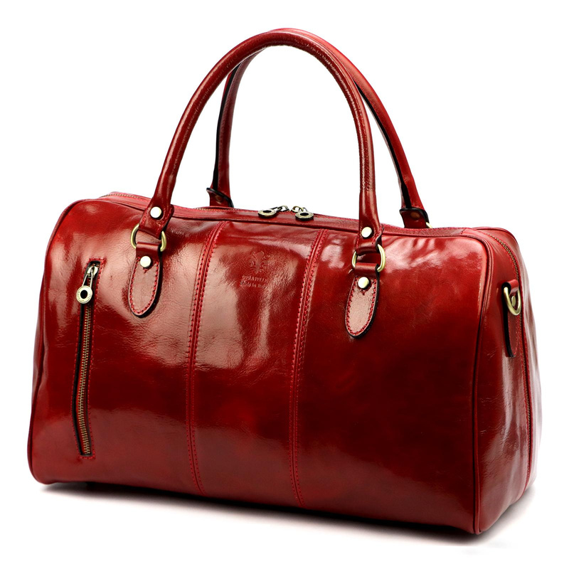 Gregorio podróżna torba skóra naturalna torba weekendowa duża z paskiem