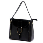 Luka Skórzana Damska listonoszka na ramię z organizerem i kieszeniami