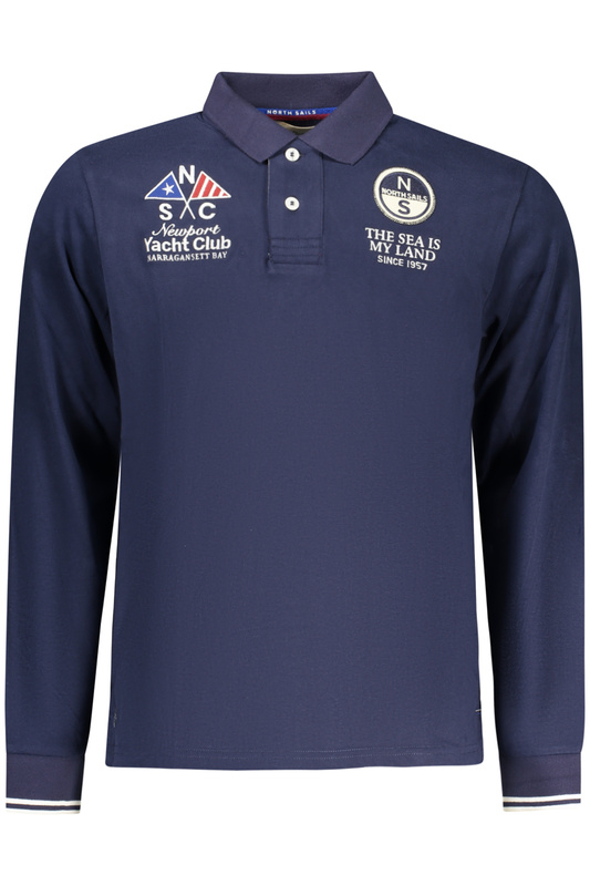 NORTH SAILS MĘSKA KOSZULKA POLO Z DŁUGIM RĘKAWEM, NIEBIESKA