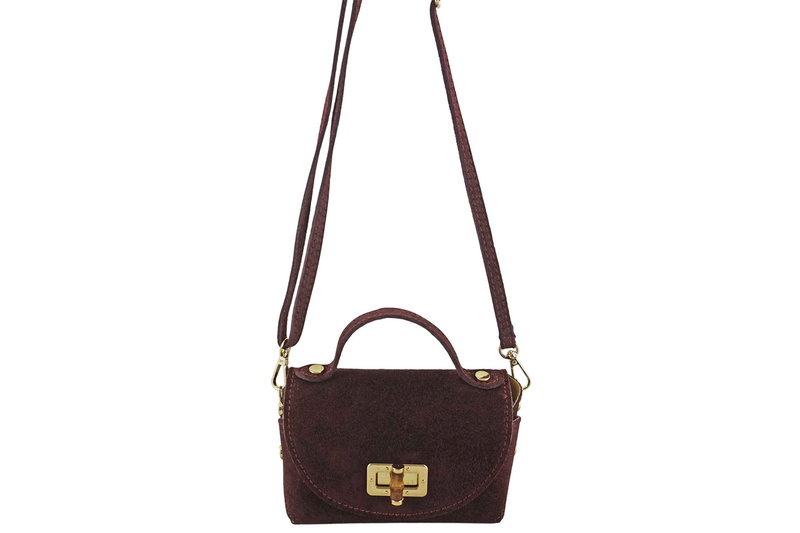 Mała torebka zamszowa wizytowa - Bordowa