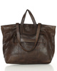Duża torba shopper skórzana podwójne rączki - MARCO MAZZINI ciemny brąz