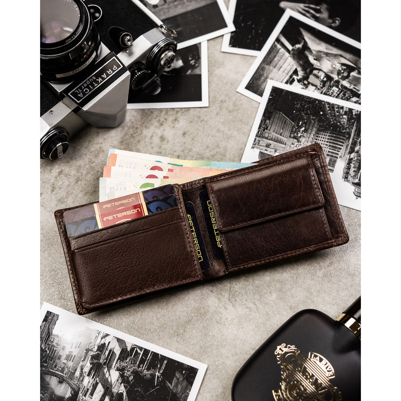 Skórzany męski portfel Peterson PTN RM-22-BUF