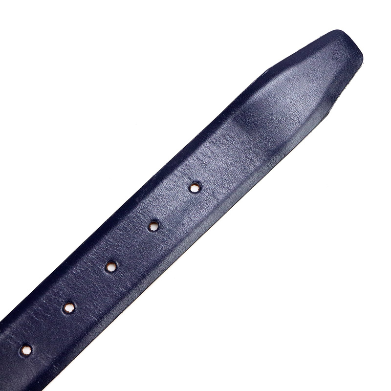 VerMari męski pasek do spodni skóra naturalna klasyczna srebrna klamra