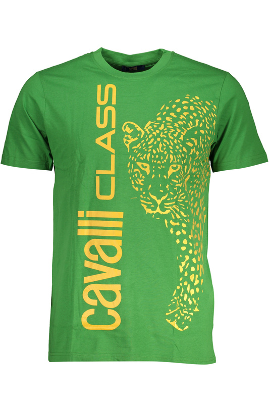 ZIELONY T-SHIRT M�SKI Z KR�TKIM R�KAWEM KLASY CAVALLI