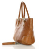 Torebka do ręki kuferek genuine leather made in Italy - MARCO MAZZINI camelowa