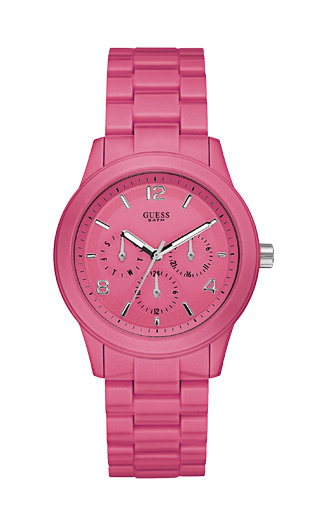 Zegarek GUESS W11603L4. Kwarcowy, Kolor różowy. Kobieta.