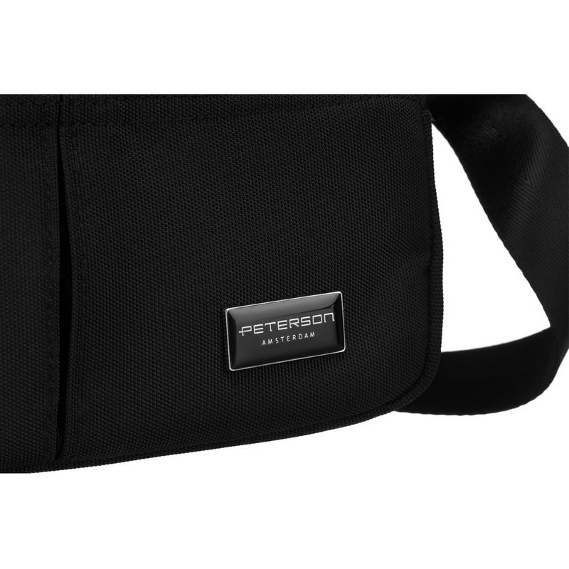 Czarna listonoszka damska na szerokim pasku - Peterson