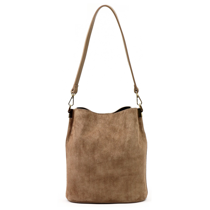 Luka Skórzana Zamszowa damska listonoszka z organizerem torebka przez ramię