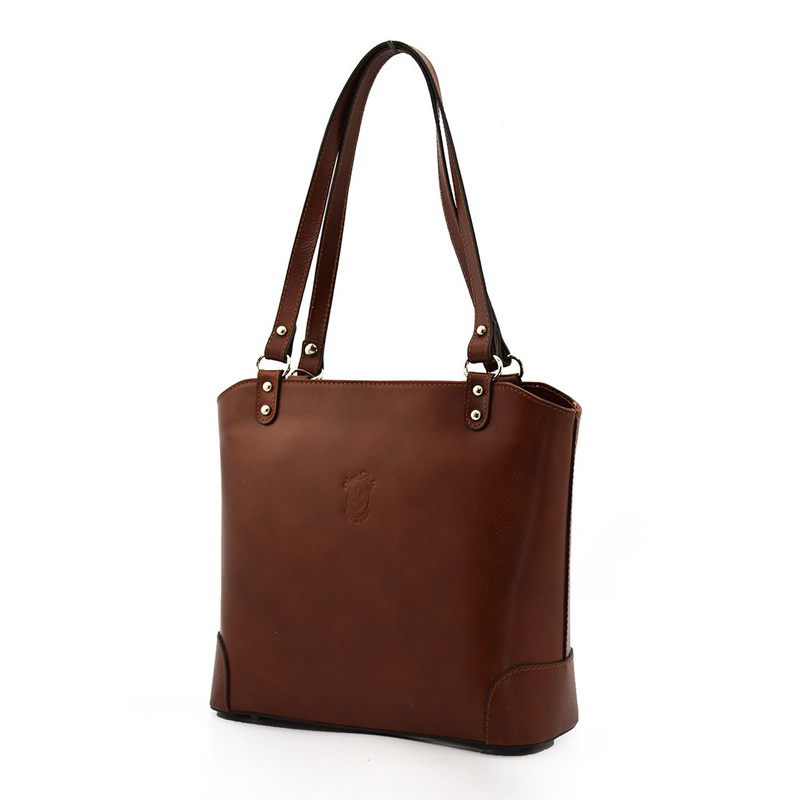 Skórzana torebka na ramię z licowej skóry shopper
