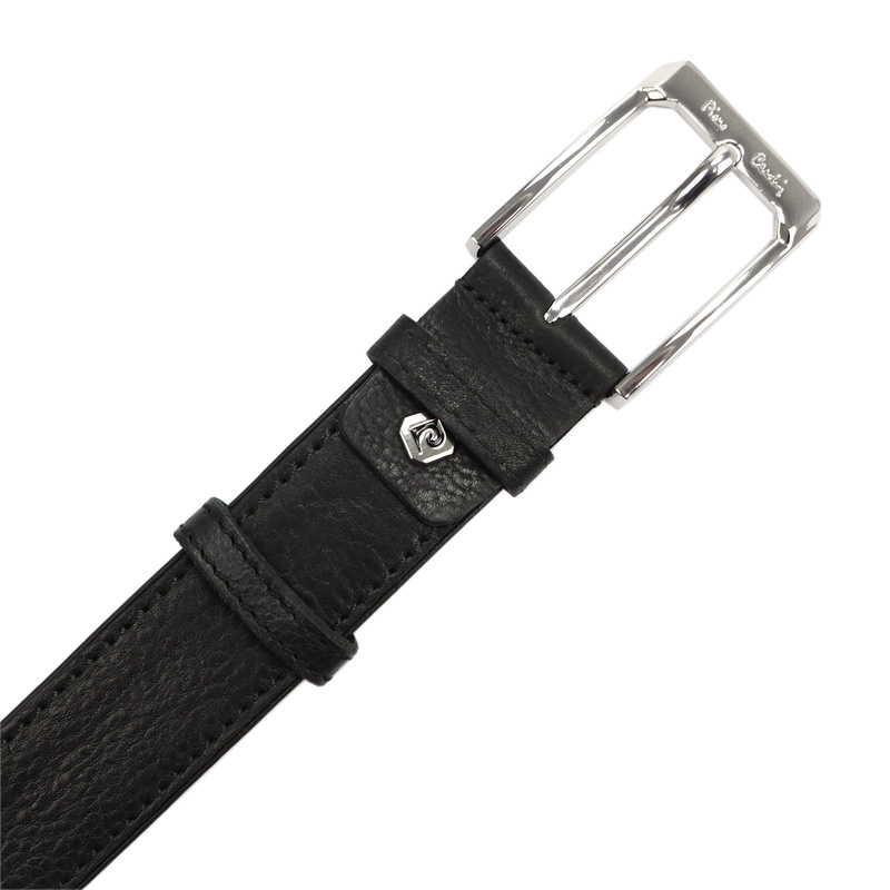 Pierre Cardin pasek do spodni męski skóra naturalna srebrna klamra