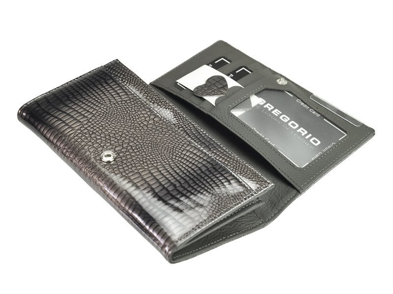 Gregorio damski portfel skóra naturalna duża portmonetka skóra krokodyla