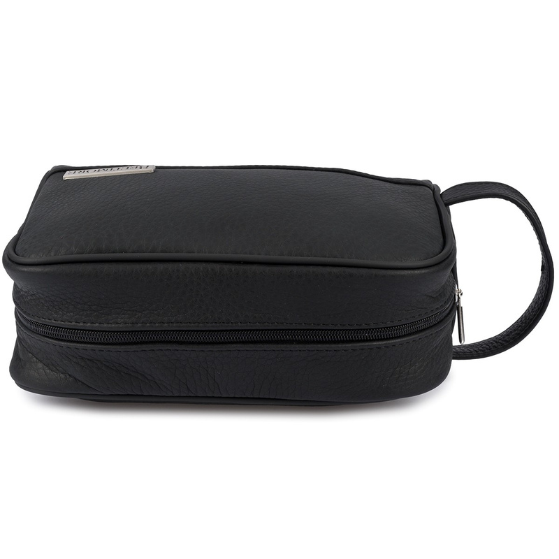 Kosmetyczka skórzana czarna saszetka podróżna elegancka Beltimore R24