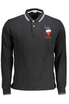 US POLO ASSN. MĘSKA KOSZULKA POLO Z DŁUGIM RĘKAWEM, CZARNA