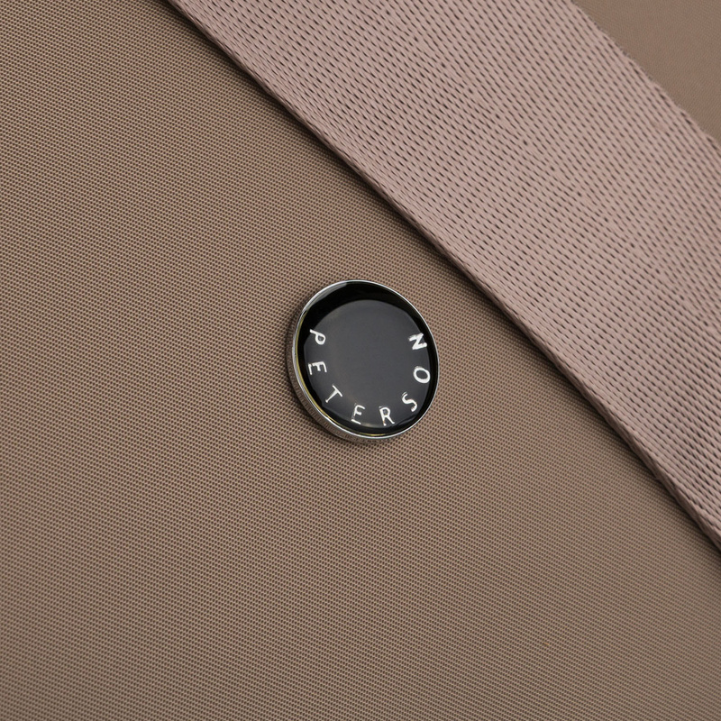 Ciemnobeżowa listonoszka damska z poliestru, jednokomorowa z zewnętrzną kieszonką - Peterson