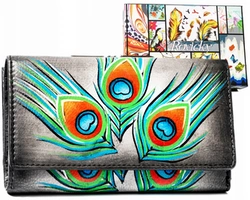 Skórzany damski portfel roślinny wzór od Rovicky