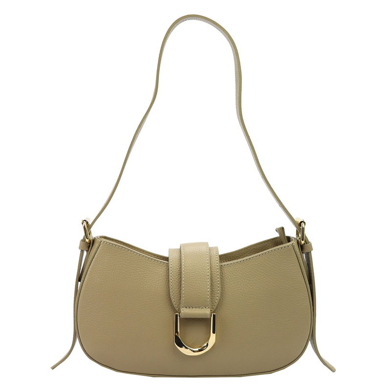 Vera Pelle damska listonoszka z kieszenią torebka na ramię skóra naturalna