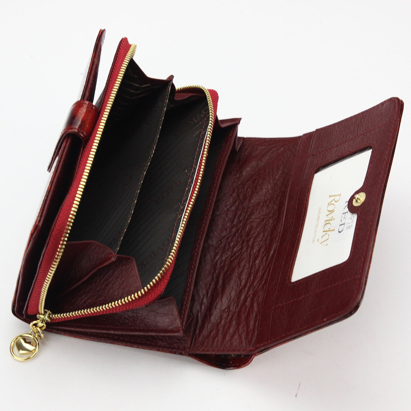 Rovicky damska portmonetka skóra naturalna lakierowana podłużny portfel