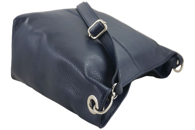 Listonoszka damska skórzana - Barberini's - Granatowa