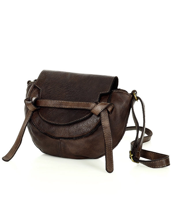 Marco Mazzini Torebka listonoszka skórzana saddle bag brąz caffe