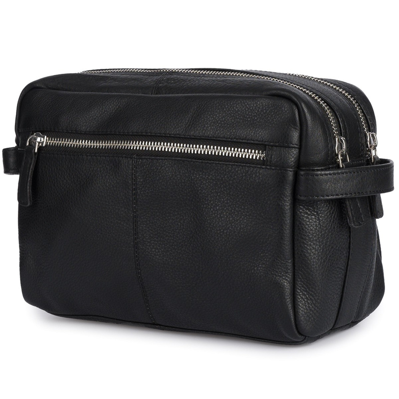 Kosmetyczka skórzana czarna saszetka podróżna duża Beltimore J48
