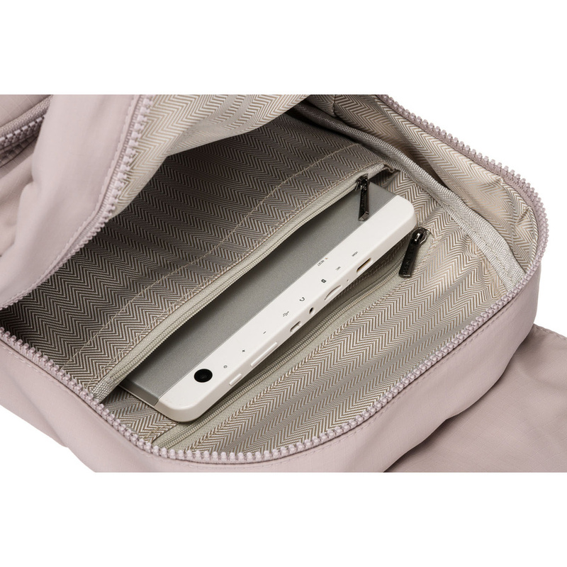 Plecak damski z poliestru w kolorze lila, zawieszony na regulowanych szelkach - Peterson