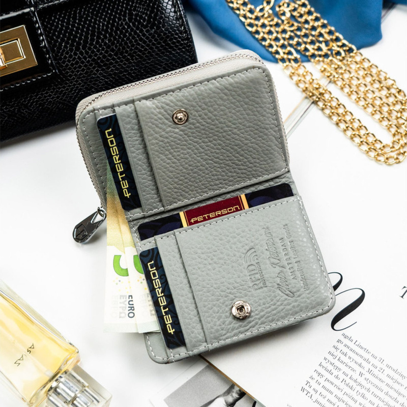 skóra naturalna + Damski portfel ze skóry ekologicznej Peterson PTN PX33-1-NPK