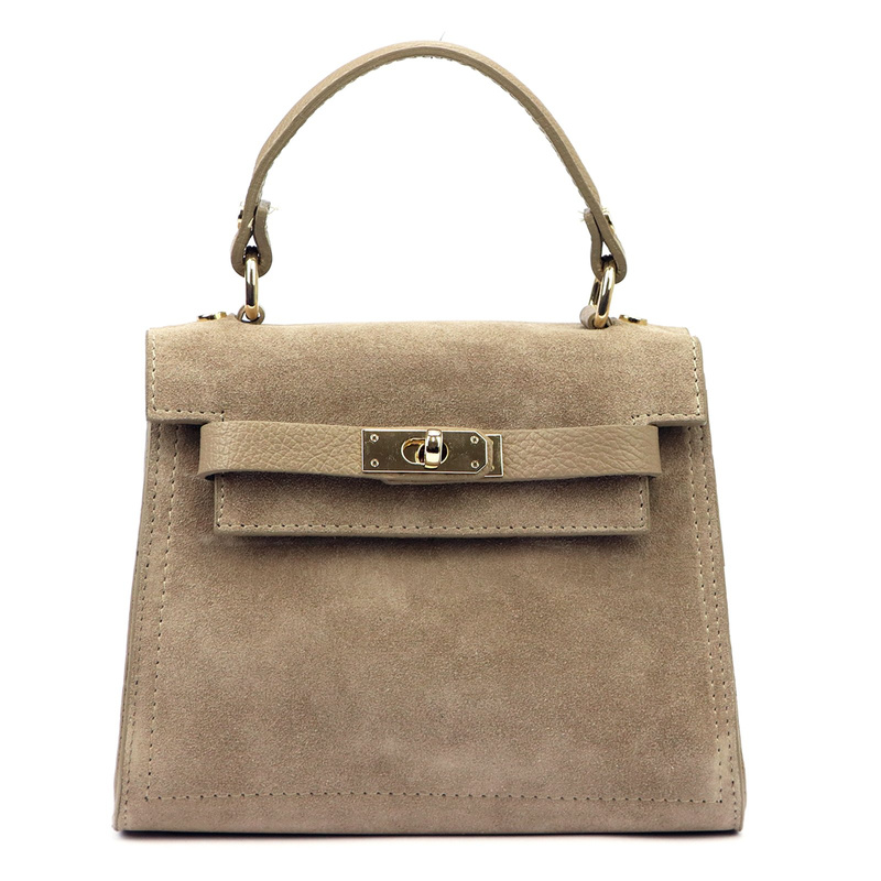 Zgrabny damski skórzany elegancki kuferek torebka na ramię z paskiem Luka