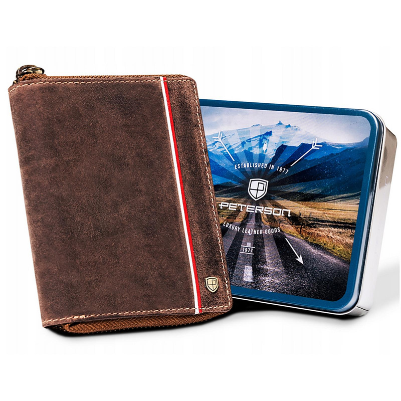 Skórzany męski portfel Peterson PTN 340P-01 HUNTER