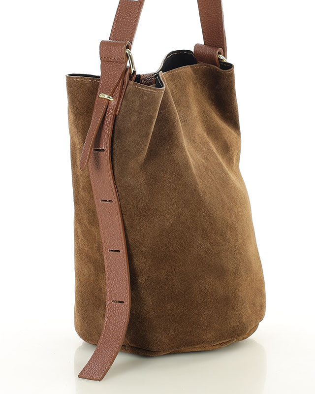 Torebka damska worek hobo bag skóra naturalna - MARCO MAZZINI czarna