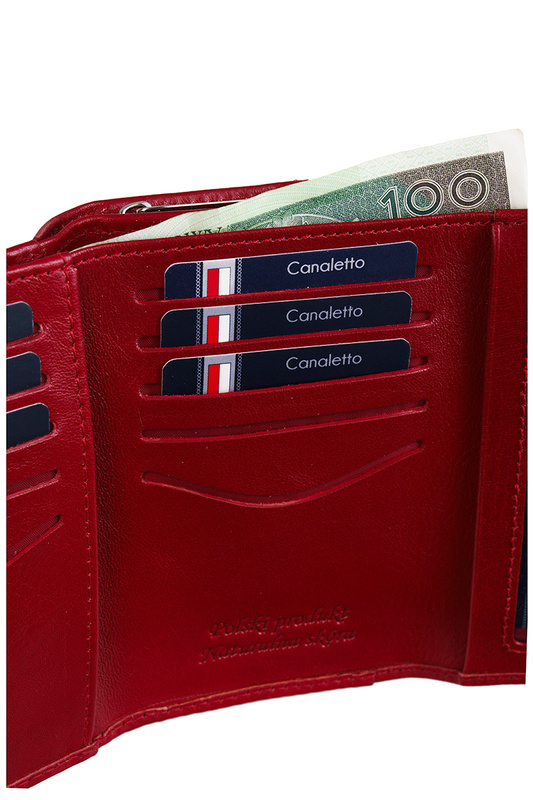 Czerwony skórzany Portfel damski Canaletto PD1202cs165 RFID