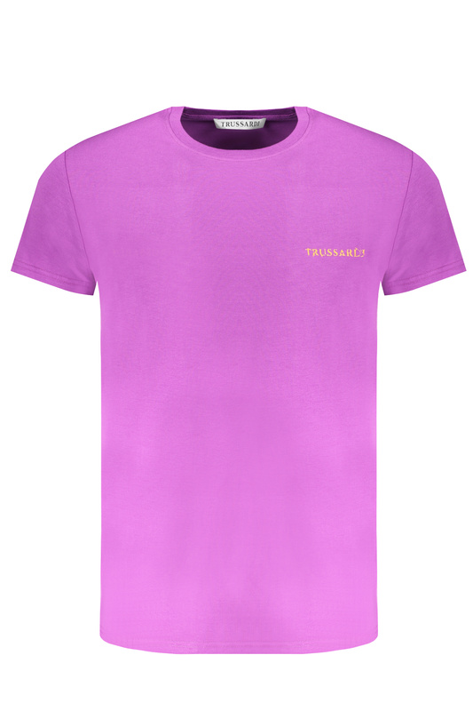 FIOLETOWY T-SHIRT MĘSKI Z KRÓTKIM RĘKAWEM TRUSSARDI