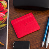 Etui na dokumenty karty wizytówki skórzane slim portfel czerwone Beltimore E49