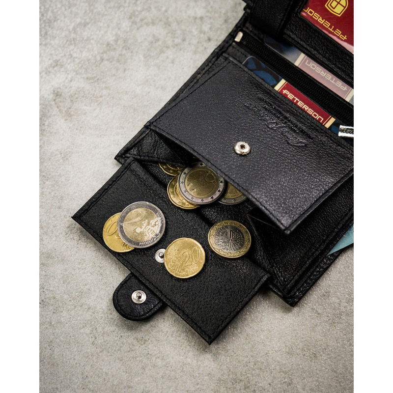 Meski zestaw prezentowy skóra naturalna Peterson PTN SET N4L-SPDM-BW BLACK