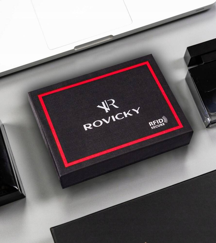 Kompaktowy męski skórzany portfel z RFID Rovicky