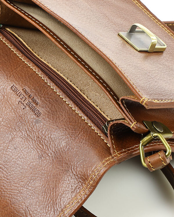 Torba skórzana kwadratowa premium Florence bag - MARCO MAZZINI czarna