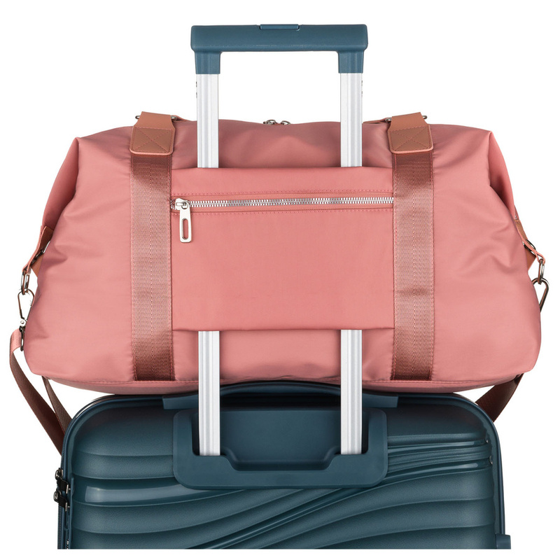 Różowa torba treningowa z poliestru, jednokomorowa i zamykana suwakiem - Peterson