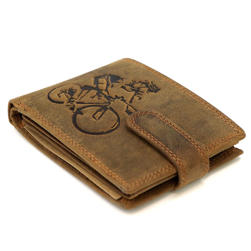 Nordee męski portfel skóra naturalna na zatrzask z indywidualnym wzorem