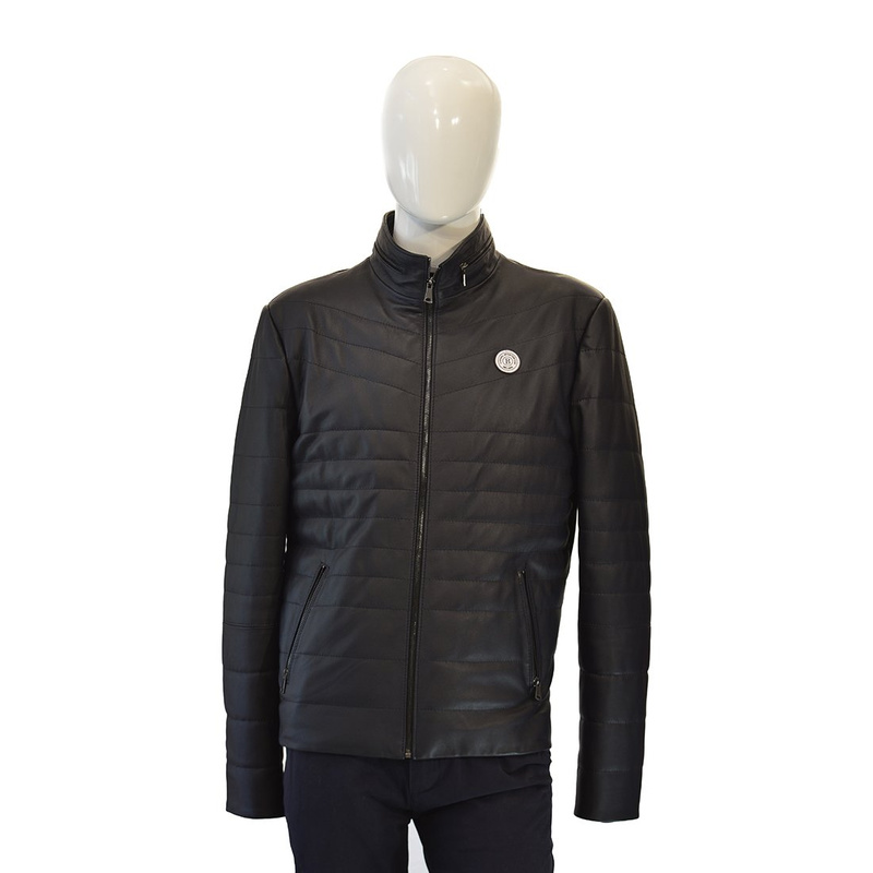 Bukowski całoroczna męska Kurtka skórzana Wojtek pikowana stójka dekolt