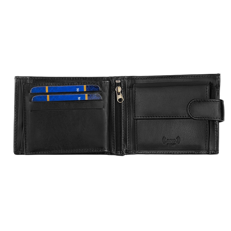 Pojemny Skórzany męski portfel od Luxury z RFID