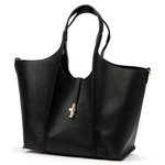 Vera Pelle damska torebka na ramię skóra naturalna shopperbag z paskiem